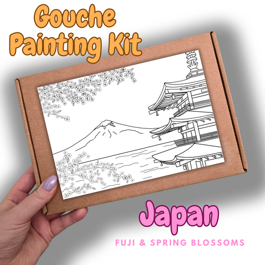 Japan - Fuji & Spring Blossoms - Gouche Painting Kit