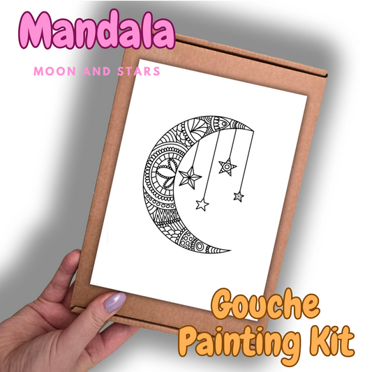 Moon and Stars Mandala - Gouche Painting kit