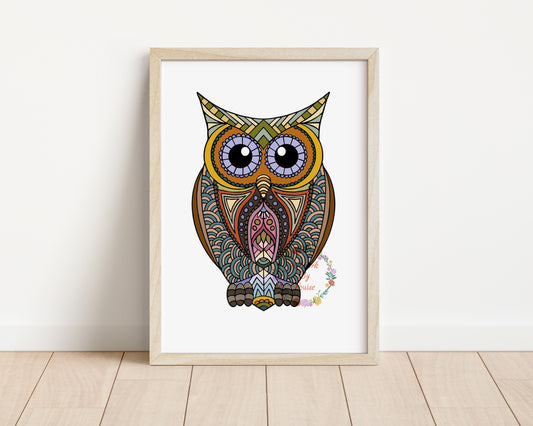 Owl Mandala Art Print