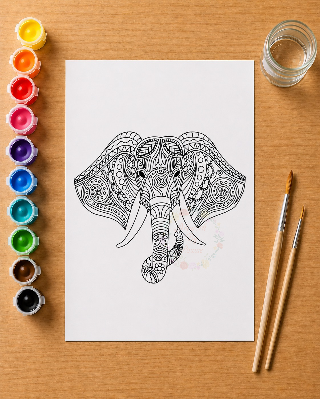 Elephant Mandala - Gouache Painting Kitt