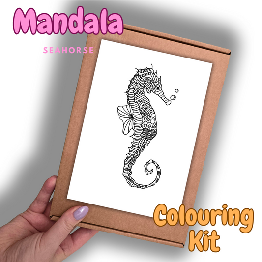 Seahorse Mandala - Colouring Kit