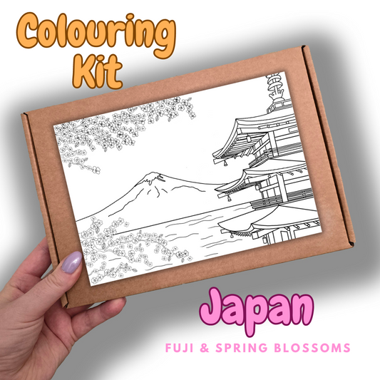 Japan - Fuji & Spring Blossoms - Colouring Kit