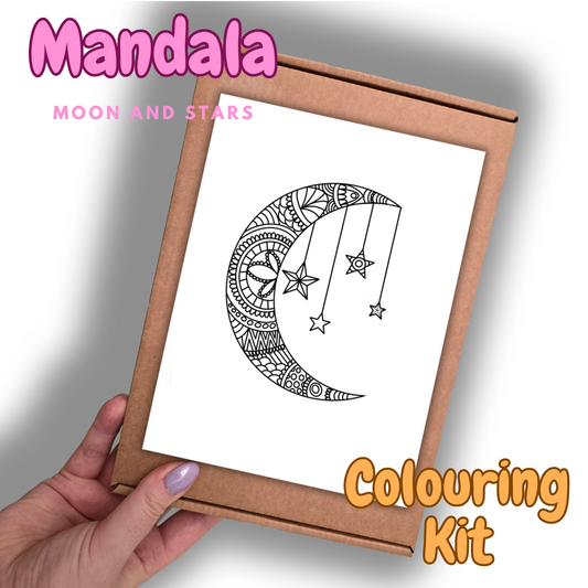 Moon and Stars Mandala - Colouring Kit