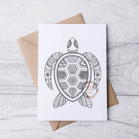 Sea Turtle Mandala Greetings Card