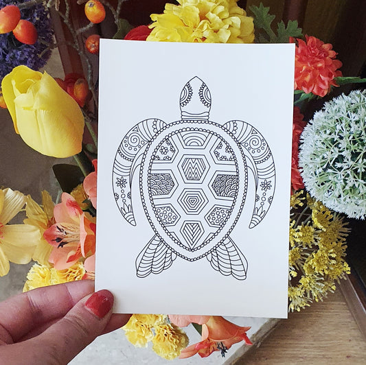 Sea Turtle Mandala Postcard