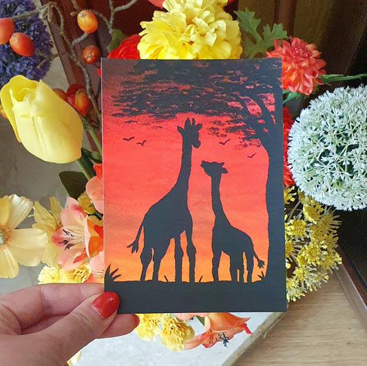 Giraffe Safari Postcard