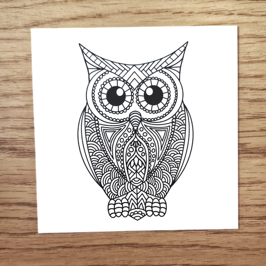 Owl Mandala 4 x 4 Print