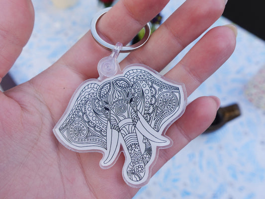 Elephant Mandala Keychain