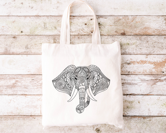 Elephant Mandala Tote Bag