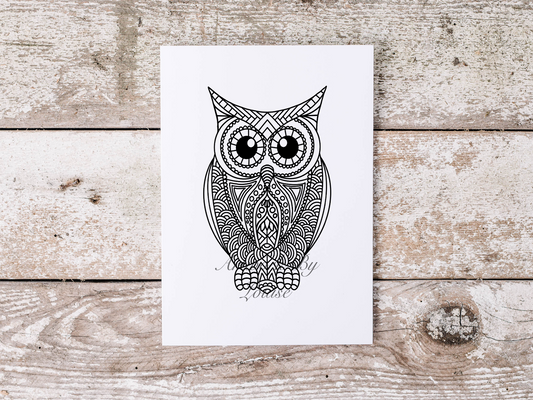 Owl Mandala Postcard
