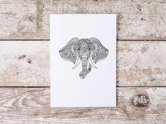 Elephant Mandala Postcard