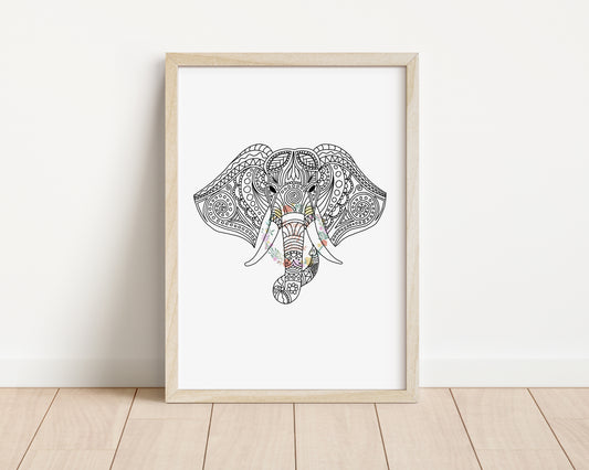 Elephant Mandala Art Print