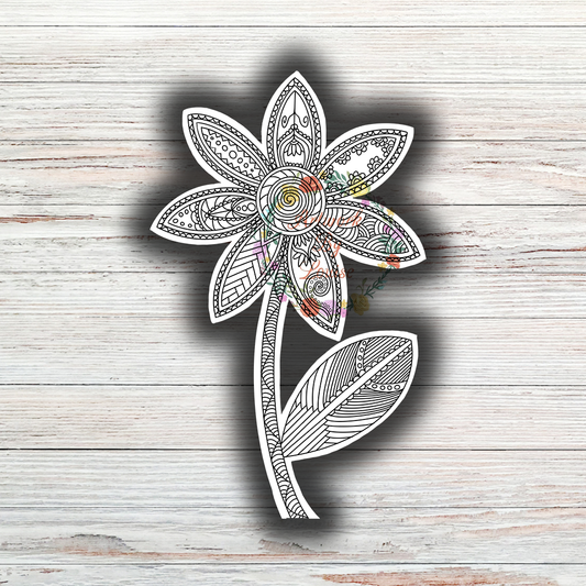 Flower Mandala Die Cut Sticker