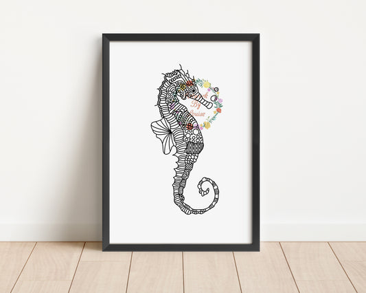 Sea Horse Mandala Art Print