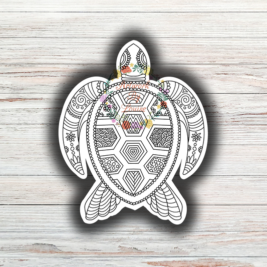 Sea Turtle Mandala Die Cut Sticker
