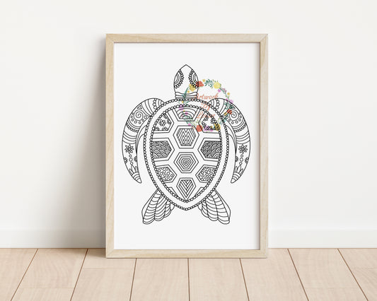 Sea Turtle Mandala Art Print