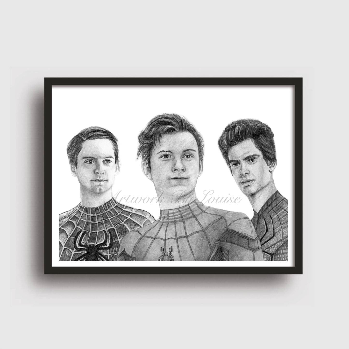Tobey Maguire, Tom Holland & Andrew Garfield Trio Original Drawing