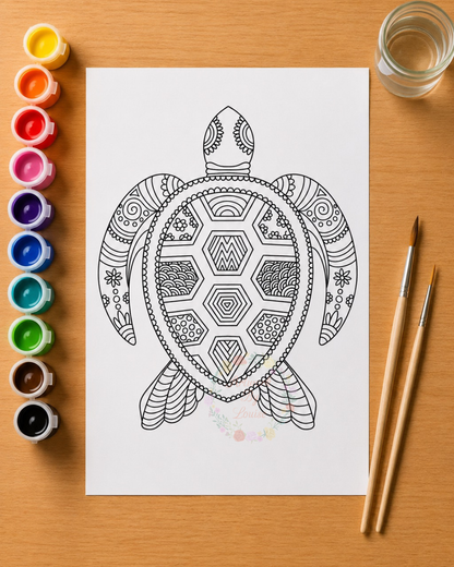 Sea Turtle Mandala - Gouache Painting Kit