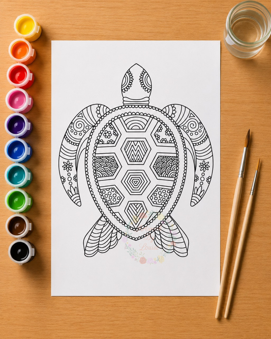 Sea Turtle Mandala - Gouache Painting Kit