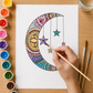Moon and Stars Mandala - Gouache Painting kit