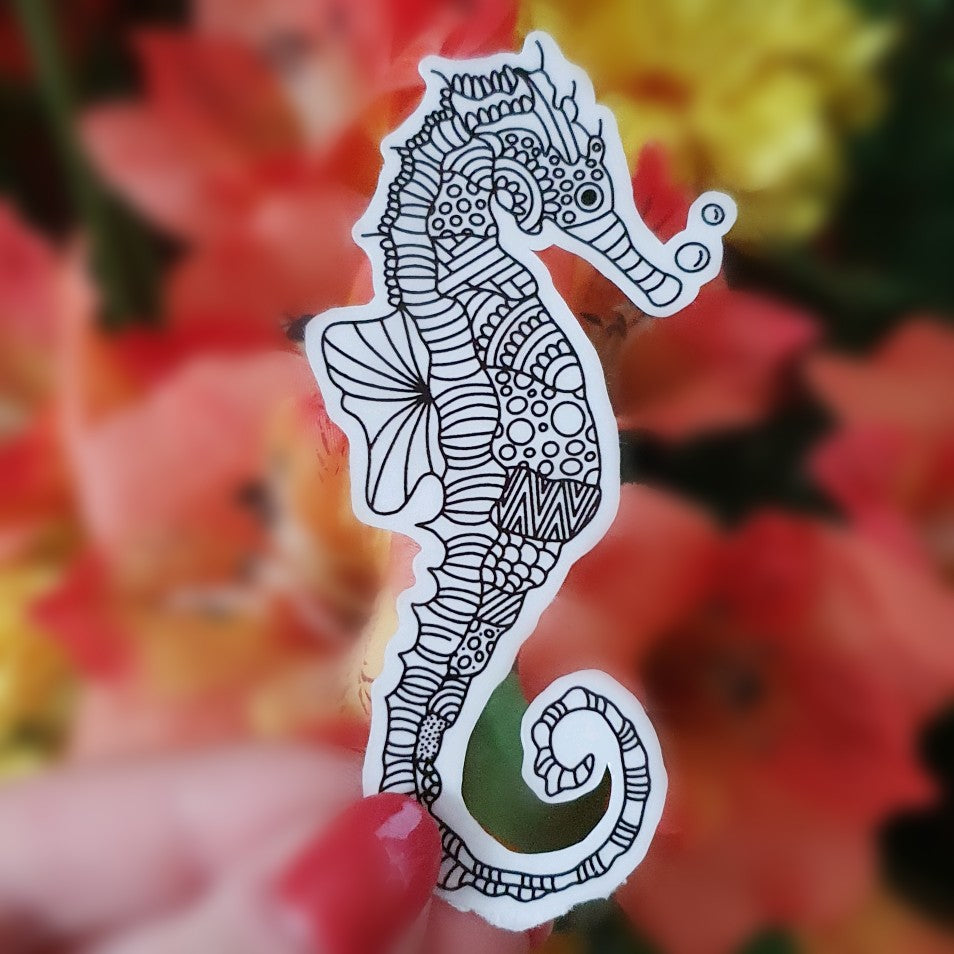 Sea Horse Mandala Die Cut Sticker