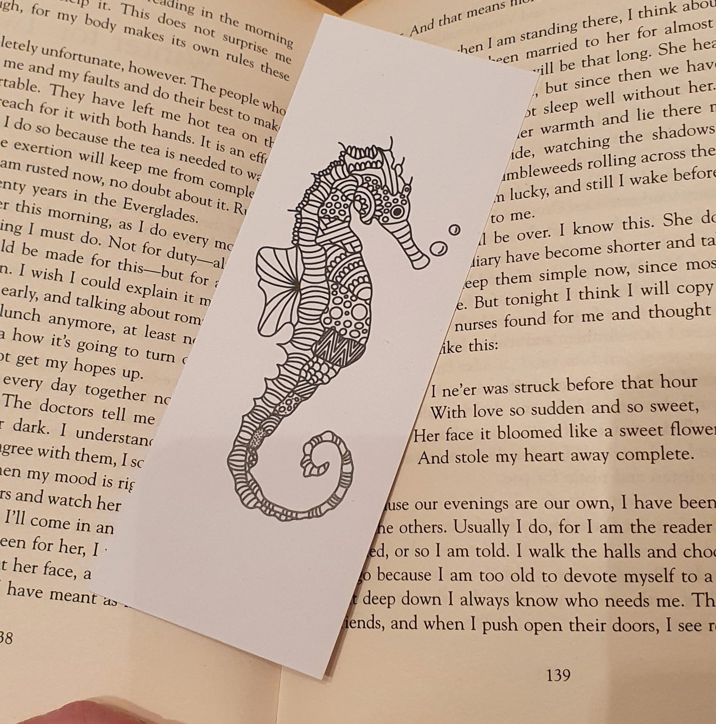 Sea Horse Mandala Bookmark