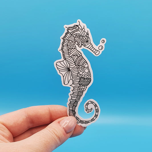 Sea Horse Mandala Die Cut Sticker