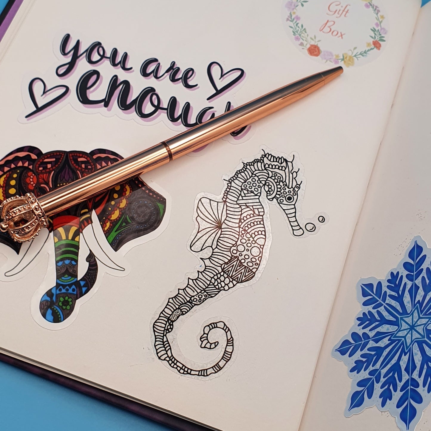 Sea Horse Mandala Die Cut Sticker