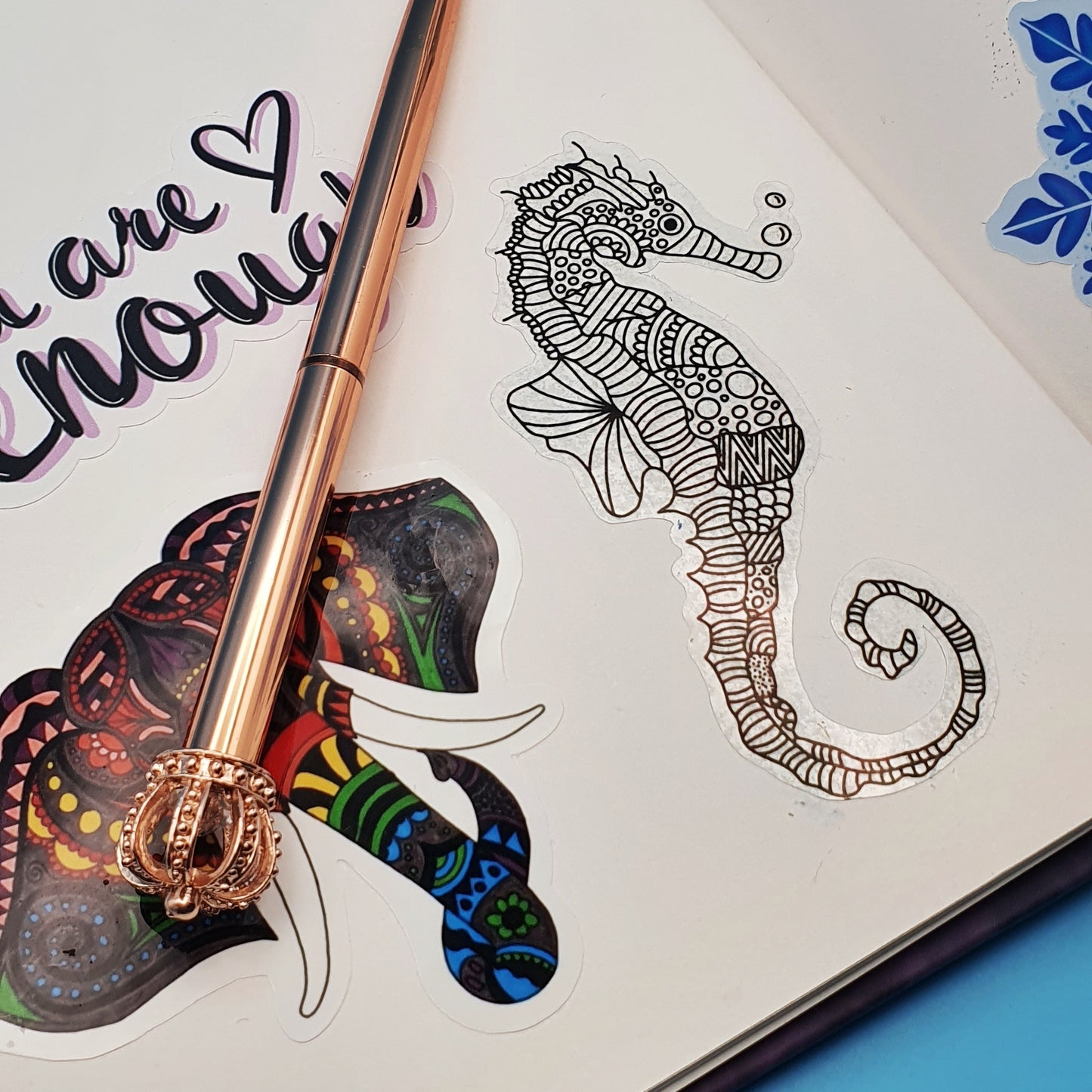 Sea Horse Mandala Die Cut Sticker