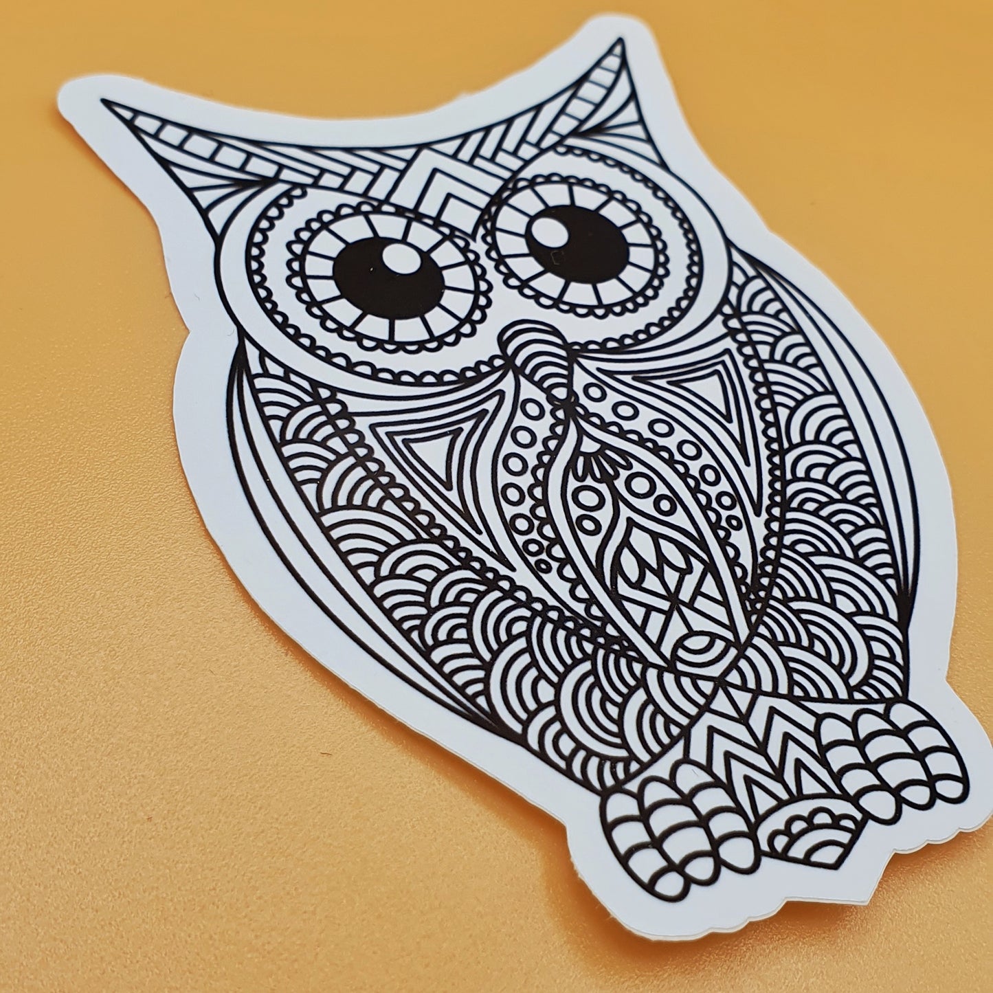 Owl Mandala Die Cut Sticker