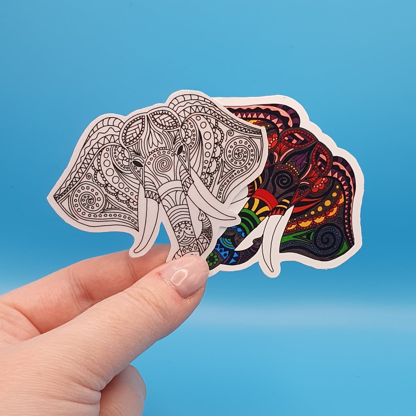 Elephant Mandala Die Cut Sticker