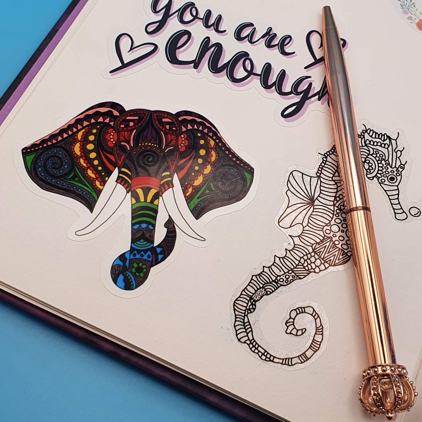 Elephant Mandala Die Cut Sticker