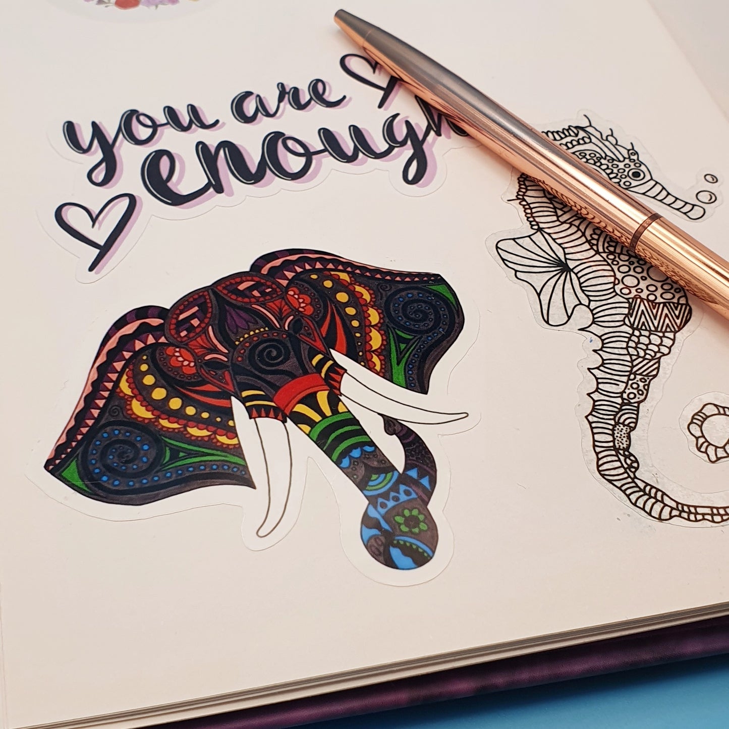 Elephant Mandala Die Cut Sticker