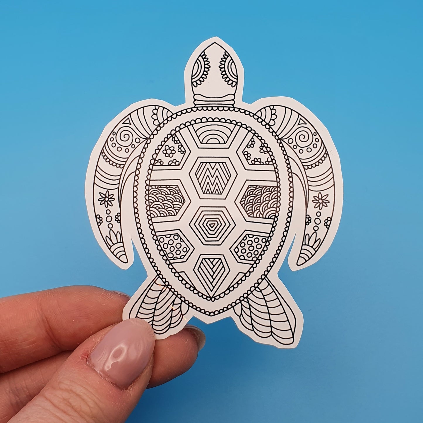 Sea Turtle Mandala Die Cut Sticker