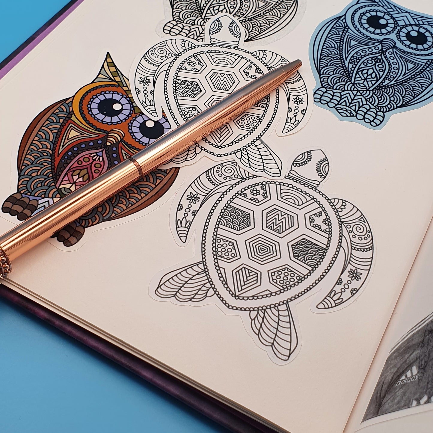 Sea Turtle Mandala Die Cut Sticker