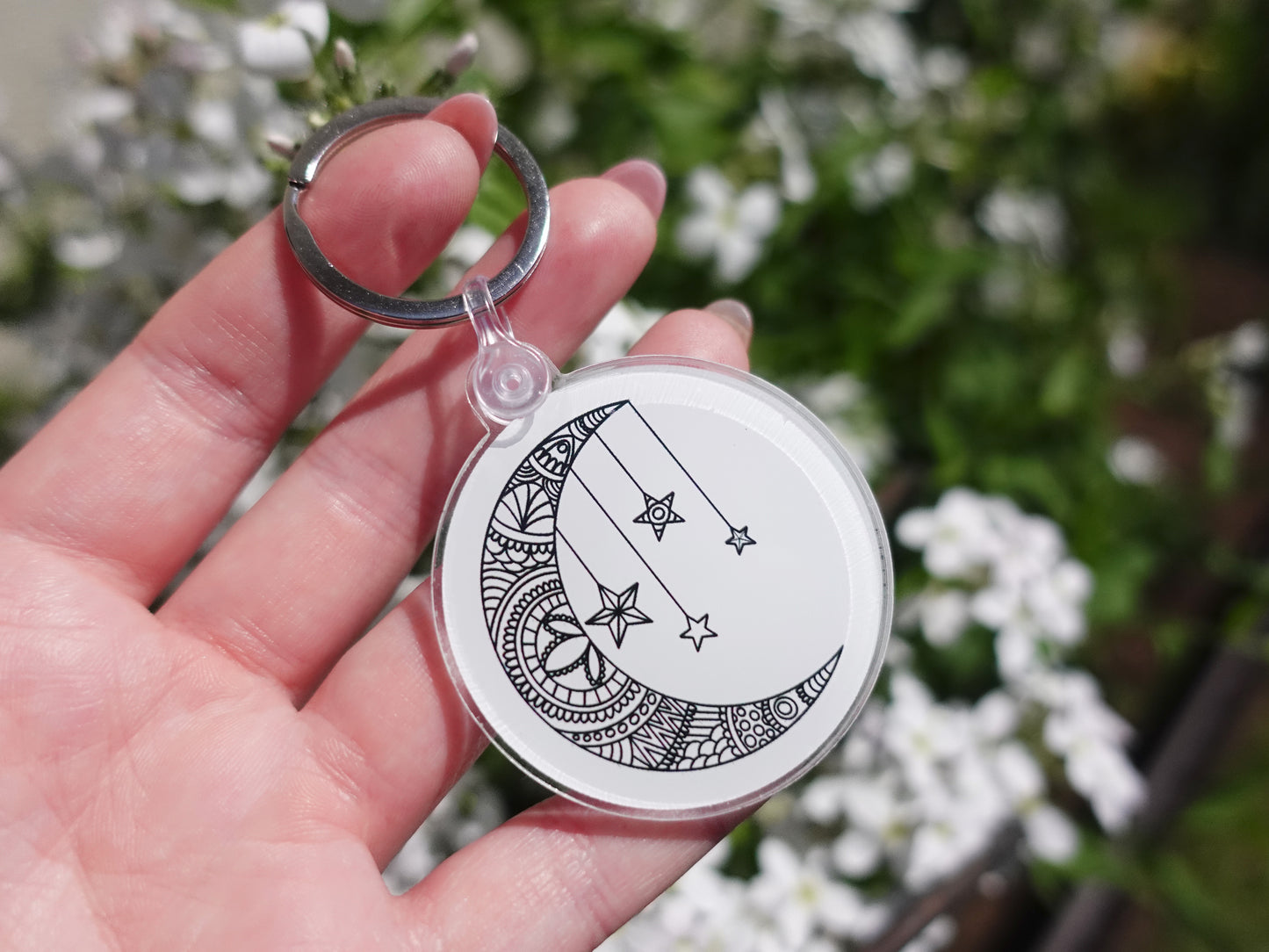 Moon and Stars Keychain