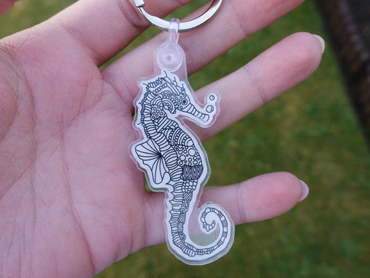 Sea Horse Mandala Keychain