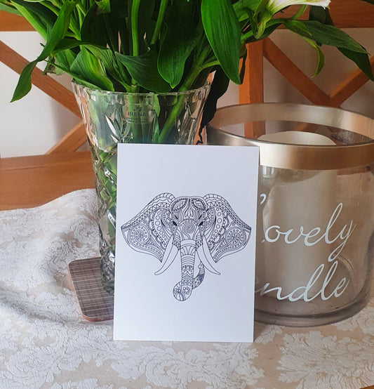 Elephant Mandala Postcard