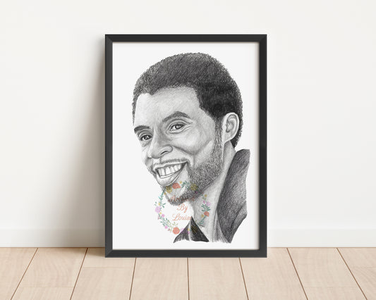 Chadwick Boseman Drawing Original