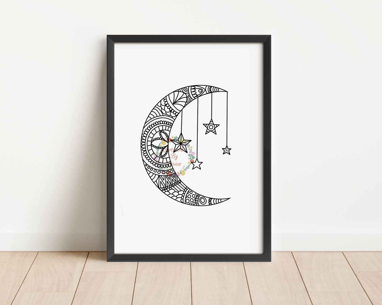 Moon and Stars Mandala Art Print