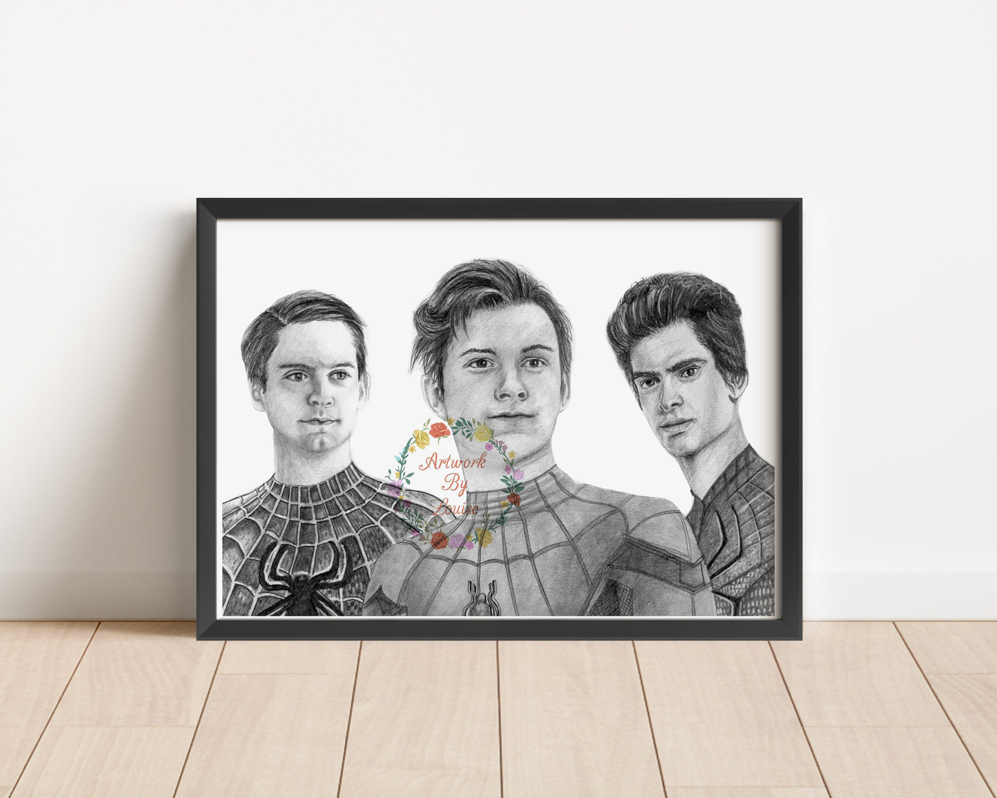 Tobey Maguire, Tom Holland & Andrew Garfield Trio Art Print